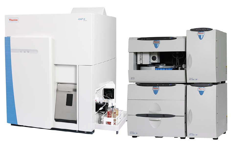 Sestava pro speciační analýzu: Iontový chromatorgraf ICS-5000 a hmotnostní spektrometr iCAP Q