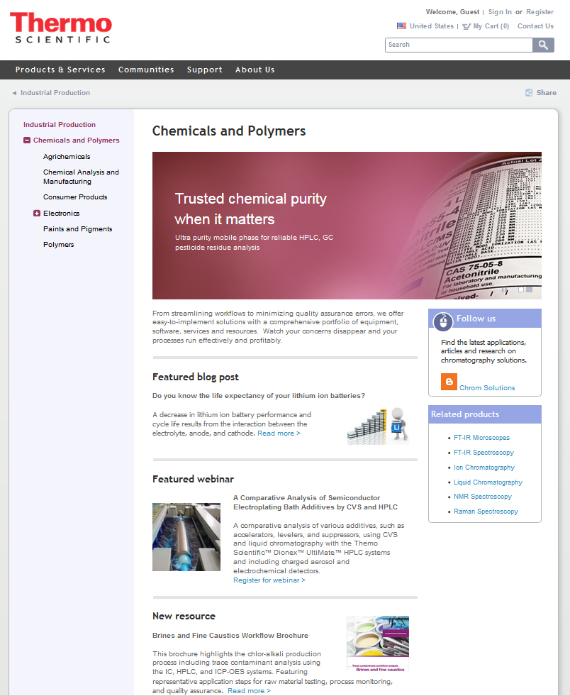 Chemicals and Polymers Community Web Pages Live Chemicals and Polymers Community Web