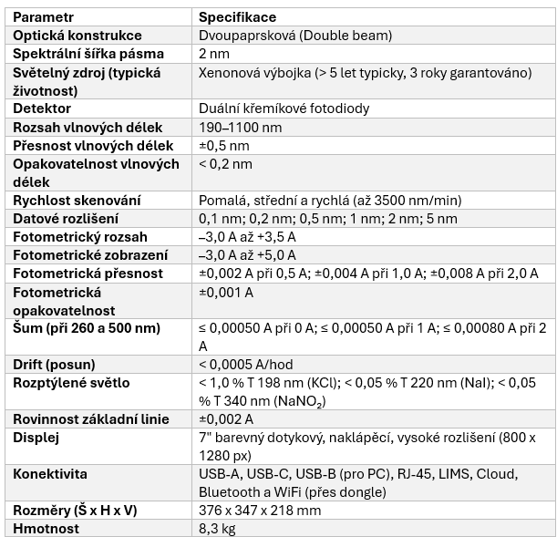 Technická specifikace GENESYS%20G5%20UV-Vis%20Pro%20technick%C