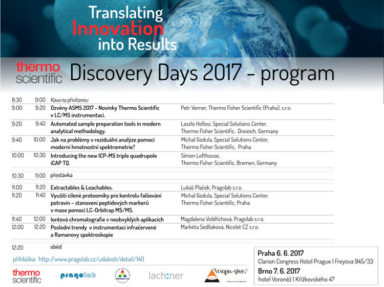 SEMINÁŘ - Thermo Scientific Discovery Days 2017 (Praha)