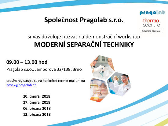 pozvánka na workshop moderní separační techniky